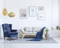 Panorama Kék Virágmintás Vinyl Szőnyeg Konyhába és Nappaliba - Spanyol Hidraulikus Csempe Dizájn - Hipoallergén, Mosható - 60x110 cm 2