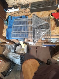 Cușcă pentru rozătoare Amazon Basics cu bază din pânză, albastru, 118x60x35 cm — bază îndoită în mai multe locuri (stare: vezi a 2-a fotografie) 2