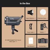 SMALLRIG RC 220D 220W COB Videólámpa, 98700 Lux Fényerő, 9 Fényeffektus, CRI 95+ Bowens Foglalat, SmallGoGo App Vezérlés, V-Mount Kompatibil 7
