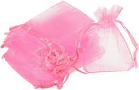 Rózsaszín organza ajándékzacskó 50db - Esküvői, parti és karácsonyi ékszertasak 1