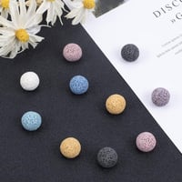 10 bucăți mărgele din rocă vulcanică naturală colorată de 15,5 mm, fără gaură, pentru pandantive difuzor de uleiuri esențiale și coliere de armonie 4