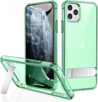 Apple iPhone 11 Pro Max Zöld Áttetsző Szilikon Tok Beépített Állvánnyal 1