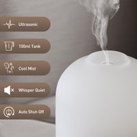SALUBRITO Aroma Diffúzor 100ml - Ultrahangos Illóolaj Párologtató Fa Mintázattal - Kompakt Aromaterápiás Készülék Otthonra, Irodába - Ajándé 4