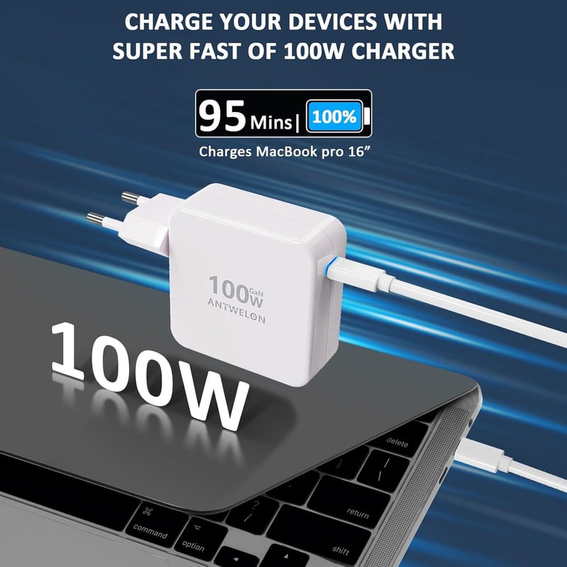 MacBook, Galaxy, Dell kompatibilis 100W GAN USB-C gyorstöltő