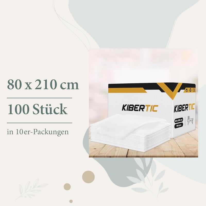 KIBERTIC 100db Fehér Eldobható Masszázságy Lepedő 80x210cm - Kozmetikai Szalonoknak