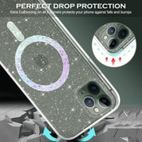 iPhone 11 Pro Max Átlátszó Glitteres MagSafe Tok - Csillogó Szilikon Védőburkolat 6