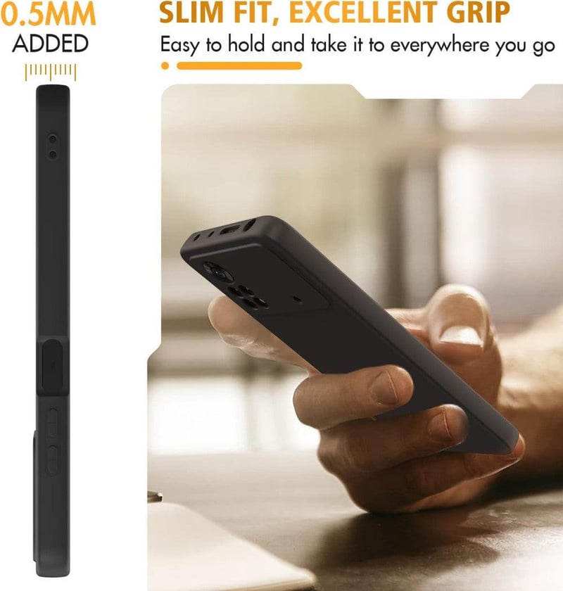 Xiaomi Poco X4 Pro védőtok - Strapabíró fekete borítás