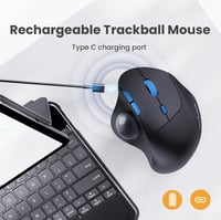 ProtoArc EM04 ergonomikus, újratölthető Bluetooth trackball egér - szürke golyó, kék gomb 4