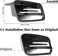 Asasytal Tükör Borítás Mercedes Benz A W176 B W246 C W204 E W212 S W221 CLA GLK GLA Modellekhez - Fényes Fekete ABS Műanyag Visszapillantó  3
