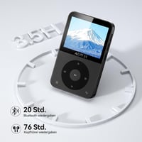 AGPTEK 64GB MP3 Lejátszó Bluetooth 5.3 - 2,3" Színes Kijelzővel, Fejhallgatóval, 128GB Bővíthető, FM Rádió, Lépésszámláló, 750mAh, Fekete 6