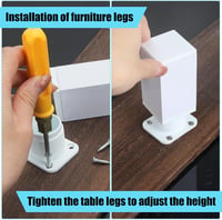 Luabue Állítható Bútorlábak - 10 cm Fehér Alumínium Négyzet Alakú Talp Asztalokhoz, Szekrényekhez, Kanapékhoz, Ágyakhoz - Modern Bútorláb Sz - 10CM 5