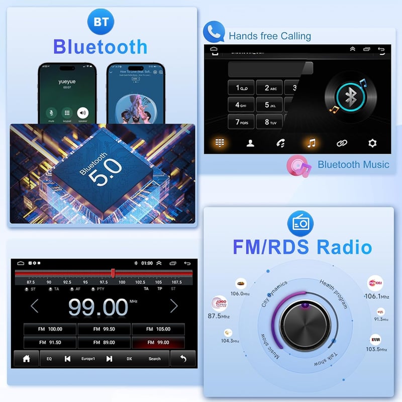 Rimoody Android 13 Autórádió 2 DIN Opel Astra Antara Vectra Corsa Zafira Meriva Vivara Vivaro - 7" GPS Navigáció WiFi Carplay Bluetooth FM/R