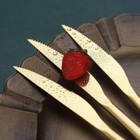 Arany színű, 12 részes prémium steakkészlet - HOMQUEN evőeszköz szett 6 személyre 6