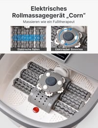 RENPHO Elektromos Lábfürdő Masszírozó Melegítéssel, Buborék Jetekkel és Vörös Fénnyel, Shiatsu Lábmasszázs Kád Fehér 4