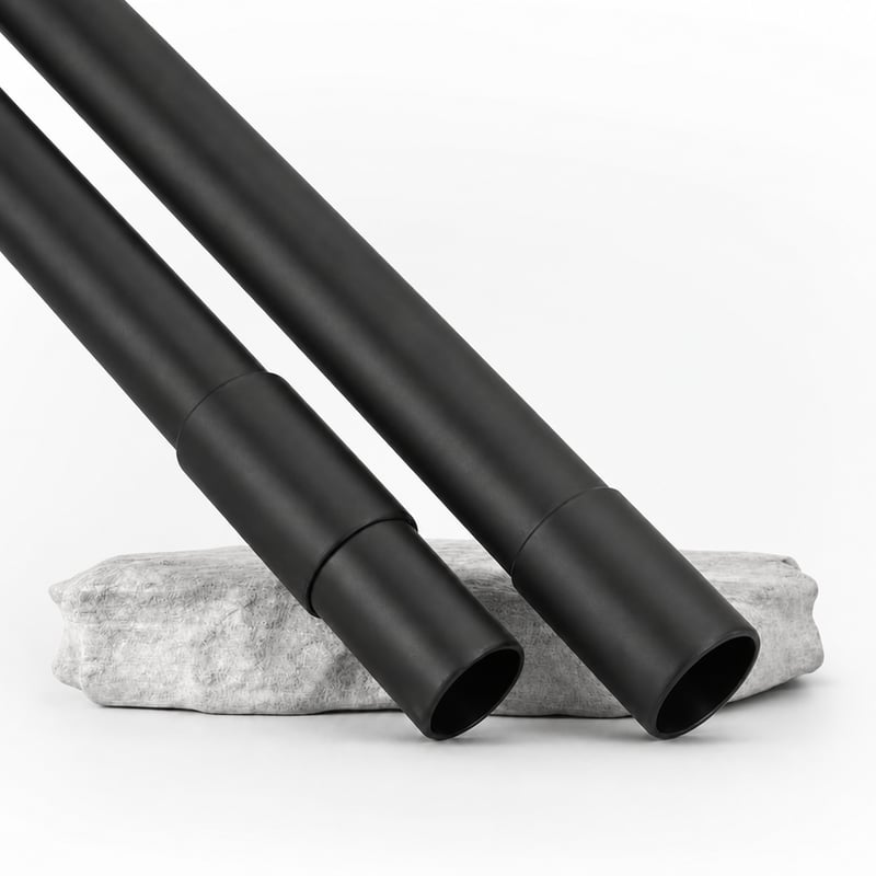 Meisenberg Feszítőrúd Fúrás Nélkül 310-360 cm Mattfekete Ø 32 mm Állítható Teleszkópos — gumis rúdvégek nélkül (állapot: lásd a 2. képet)