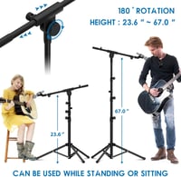 K KASONIC Állványzható Mikrofon Állvány Tripod Boom Összecsukható Két Klippel 2