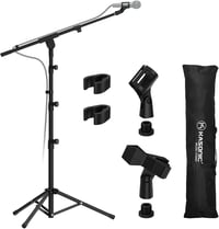 K KASONIC Állványzható Mikrofon Állvány Tripod Boom Összecsukható Két Klippel 1