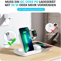 AGPTEK 4 az 1-ben Vezeték Nélküli Töltőállomás iPhone, Samsung és Huawei Készülékekhez 6