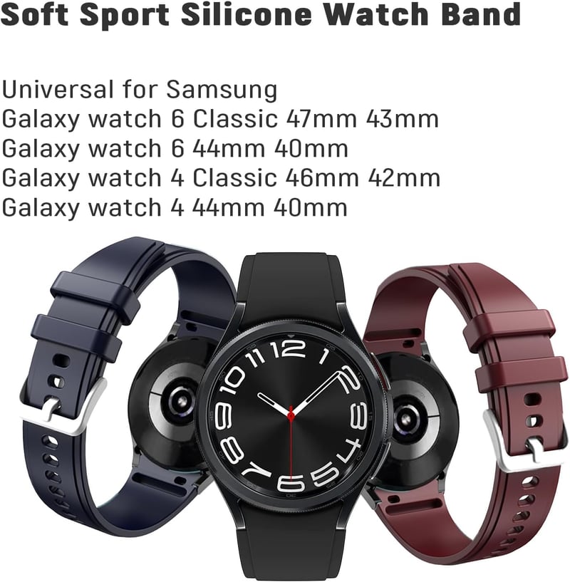 Galaxy Watch 6 Classic szíj szett - 3 színű szilikon pánt (43/47mm)