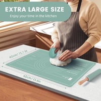Set de copt Metamorisy: sucitor din silicon de 38 cm și covor de copt din silicon de 60x40 cm 2