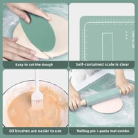Set de copt Metamorisy: sucitor din silicon de 38 cm și covor de copt din silicon de 60x40 cm 4