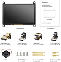 Raspberry Pi 5 hüvelykes érintőképernyős monitor - ELECROW 800x480 kijelző 7