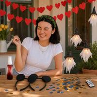 Maškarani paket: traka za kosu + sprej krv + 2x uši miša + 3x girlanda + 1000x konfeti + 4x LED dekoracija 1
