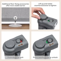 HollyHOME Biztonsági Ajtórács Lépcsőhöz, 0-300 cm Szélesíthető, Egykezes Nyitás, Babáknak és Háziállatoknak, Bel- és Kültéri Használatra, Sz 6