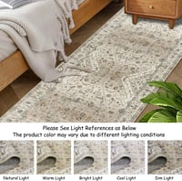 Cekene Boho Futószőnyeg 80x300 cm - Mosható, Csúszásmentes Hosszú Szőnyeg Konyhába, Előszobába, Hálóba - Vintage Mintás Poliészter Szőnyeg 5