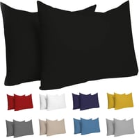 Dreamzie Párnahuzat Szett, 30 x 50 cm, 2 db Fekete Jersey Pamut, 150 g/m², Hipoallergén, Tartós, Géppel Mosható 1