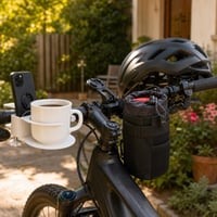 Pachet accesorii bicicletă: suport pahar + geantă ghidon 1,1l + cască e-bike + suport telefon 1