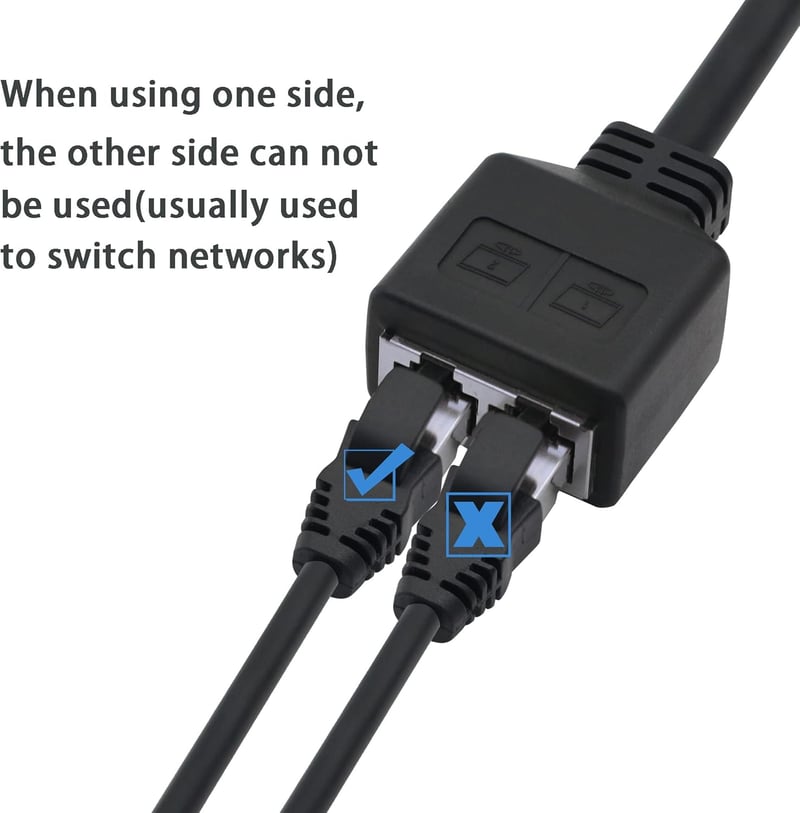 GINTOOYUN RJ45 Hálózati Adapter Kábel (22,6 cm) - Apa-Anya Csatlakozó Laptophoz, PC-hez, Routerhez - Hálózatváltáshoz