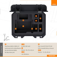Moë & Mirakime Védőtok Sound Devices MixPre-6 és MixPre-6 II Hangrögzítőhöz, AA, NP-F, Hirose Akkumulátortöltővel, Fekete, Professzionális A 4