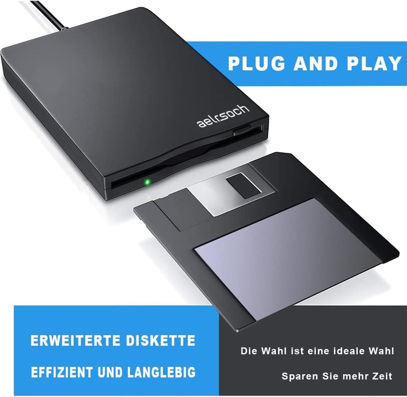 USB-s külső floppy meghajtó 3,5" 1,44 MB Windows kompatibilis