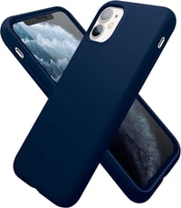 iPhone 11 Prémium Sötétkék Szilikon Tok - Ütésálló AUKASE Védőtok Kameraperemmel 4