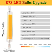 MZIEIU 10 W R7S LED Izzók 78 mm – Meleg fehér (3000 K), 1000 LM, vibrálásmentes, dimmelhető – 100 W halogén rúd helyettesítője, 360° világítás, AC 220–240 V 2