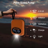 Mojimdo Elektromos SUP Pumpa 20 PSI - Akkumulátoros, 5 Üzemmóddal, Kompakt Hordszíjjal, Automata Kikapcsolással - Kajak, Sátor, Matrac Felfú 7