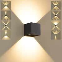 SANSHI Kültéri-Beltéri LED Fali Lámpa 12W - IP65 Vízálló Fekete Alumínium Világítás, 3000K Meleg Fehér, Állítható Fényszög, Modern Kerti Diz 1