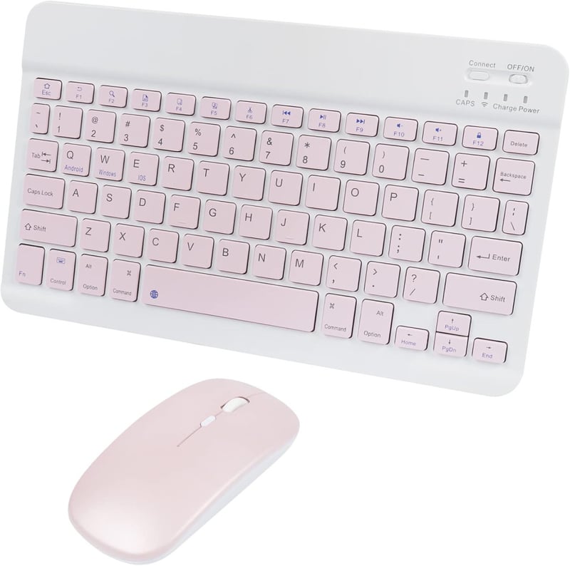 Bluetooth Vezeték Nélküli Billentyűzet és Egér Szett - Ultravékony Ergonomikus Újratölthető Kombó Tablethez, Telefonhoz, PC-hez, Mac-hez