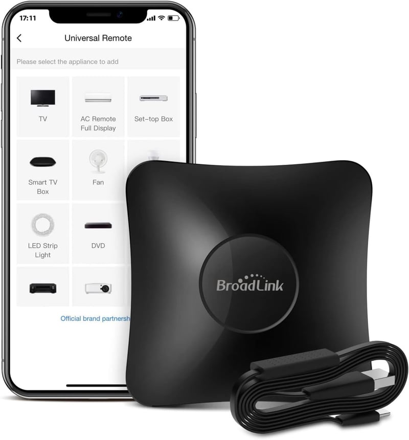 Broadlink RM4 Pro S Univerzális RF IR Távirányító Hub Hőmérséklet és Páratartalom Érzékelővel - Alexa, Google Home, IFTTT Kompatibilis Okoso