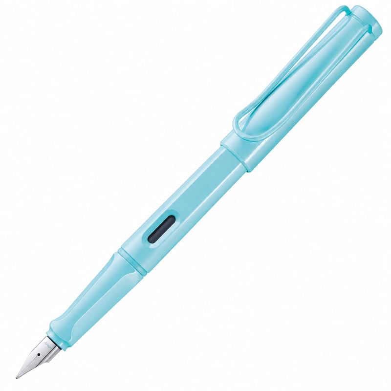 Lamy Safari Aquasky töltőtoll polírozott acél tollheggyel, B — tintapatron nélkül, használt állapot (állapot: lásd a 2. képet)
