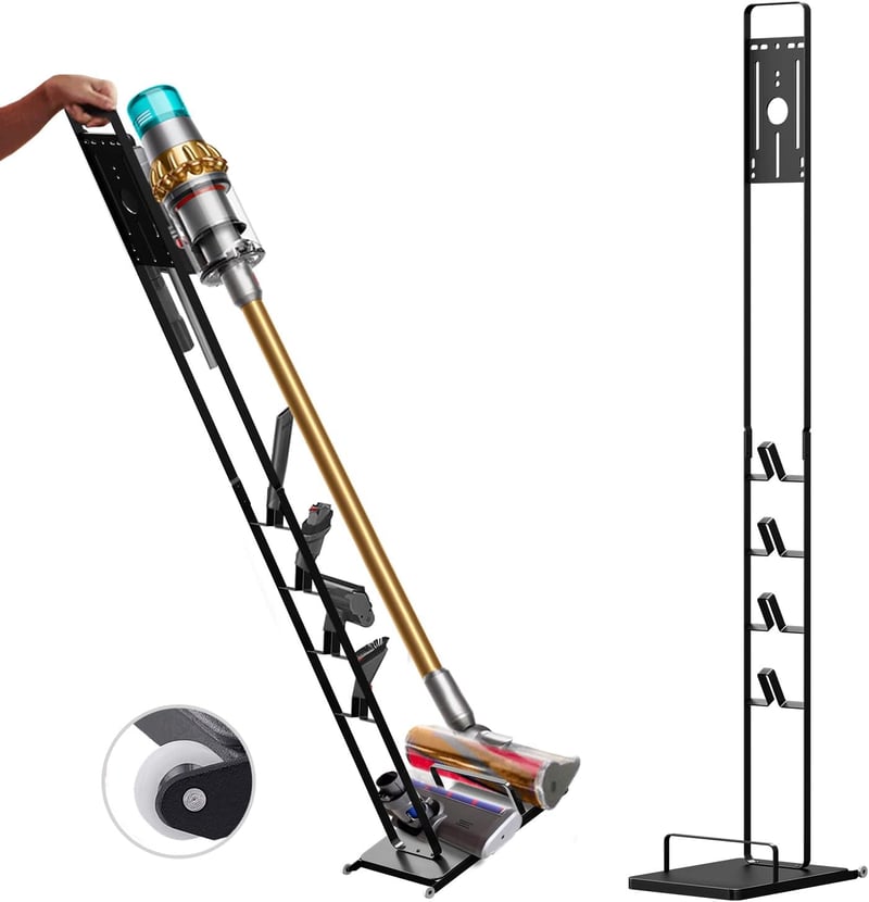 Dyson porszívó állvány kerekekkel - V15, V11, V10, V8, V7, V6 kompatibilis, fúrás nélkül