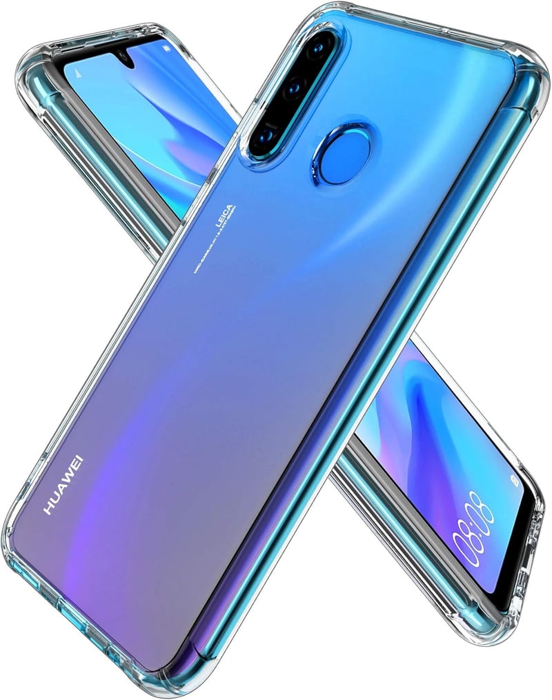 Huawei P30 Lite átlátszó, vékony TPU tok - Uluck sárgulás-gátló védőtok