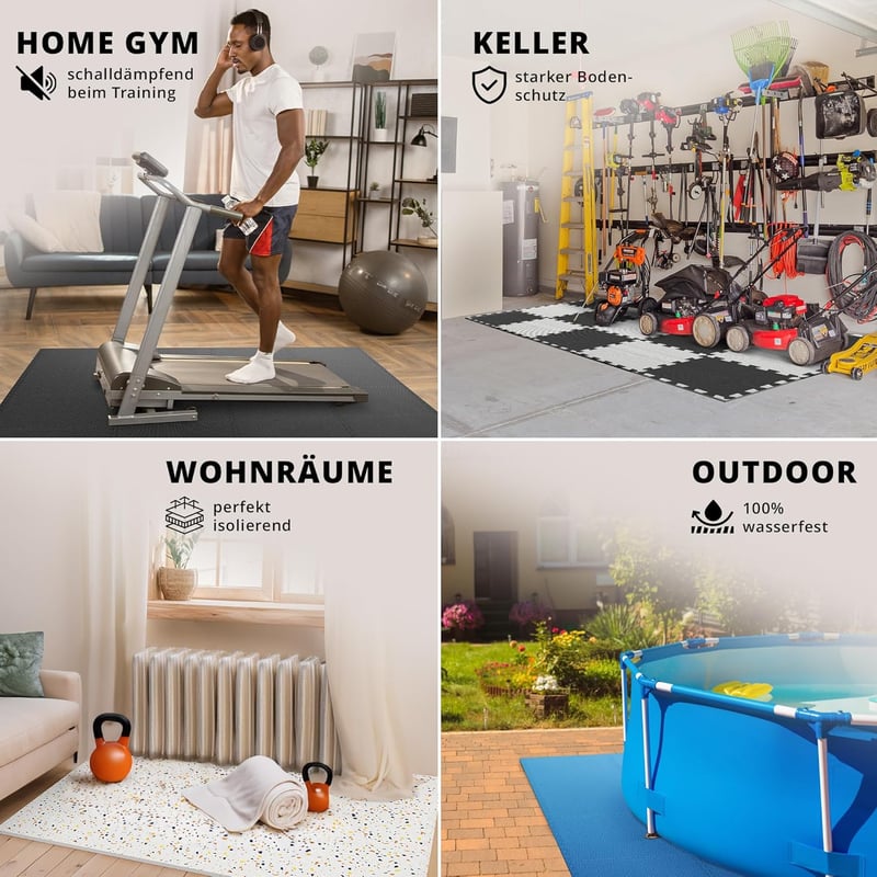 Puzzle rendszerű edzőszőnyeg szett - Fitnesz, jóga és tornagyakorlatok védőalátétje