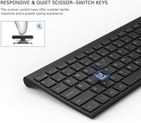 seenda Vezeték Nélküli Billentyűzet és Egér Szett Windows Rendszerhez - Újratölthető, USB Vevőegységgel, Multimédia Gombokkal, AZERTY Kioszt 3