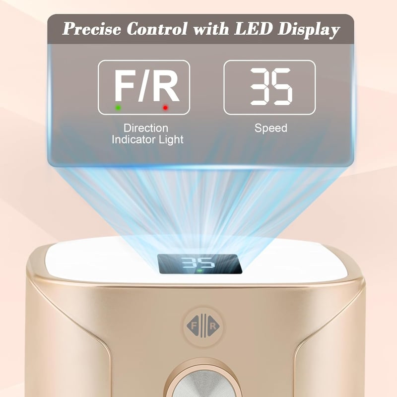 Kredioo 11 az 1-ben Professzionális Elektromos Körömcsiszoló LED Kijelzővel, 35000 RPM, Arany