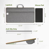 ergomi Laptop Párna Tálca - Ágyban/Kanapén Használható Notebook Tartó, Fa Hatású Asztallap 17" Laptopokhoz, Csúszásgátló Felülettel, Otthoni 3