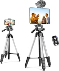 Aureday 64 Inch Alumínium Állvány Mobiltelefonhoz és Kamerához - Távirányítóval, iPad Tartóval, Videózáshoz, Szelfikhez és Vlogoláshoz 1