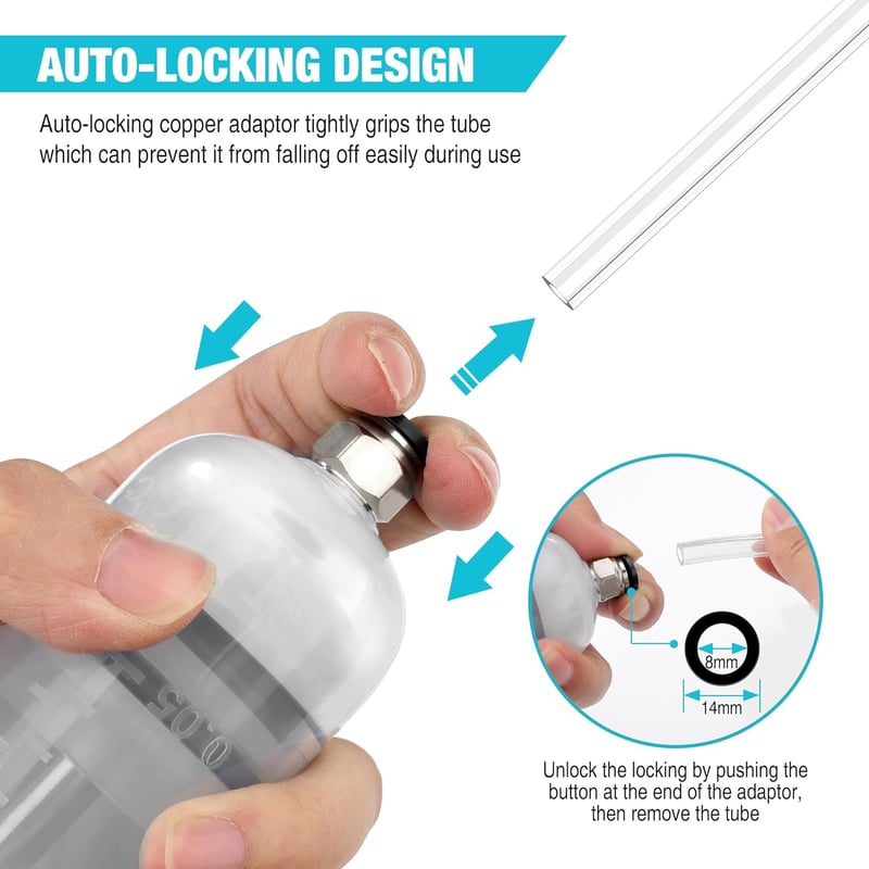 DURATECH Olajleszívó Pumpa 200ml - Kézi Szivattyú Szintjelzővel, 284mm Olajfeltöltő Szivattyú Motor-, Váltó-, Differenciálmű Olajhoz és Hűtő - 500 ml