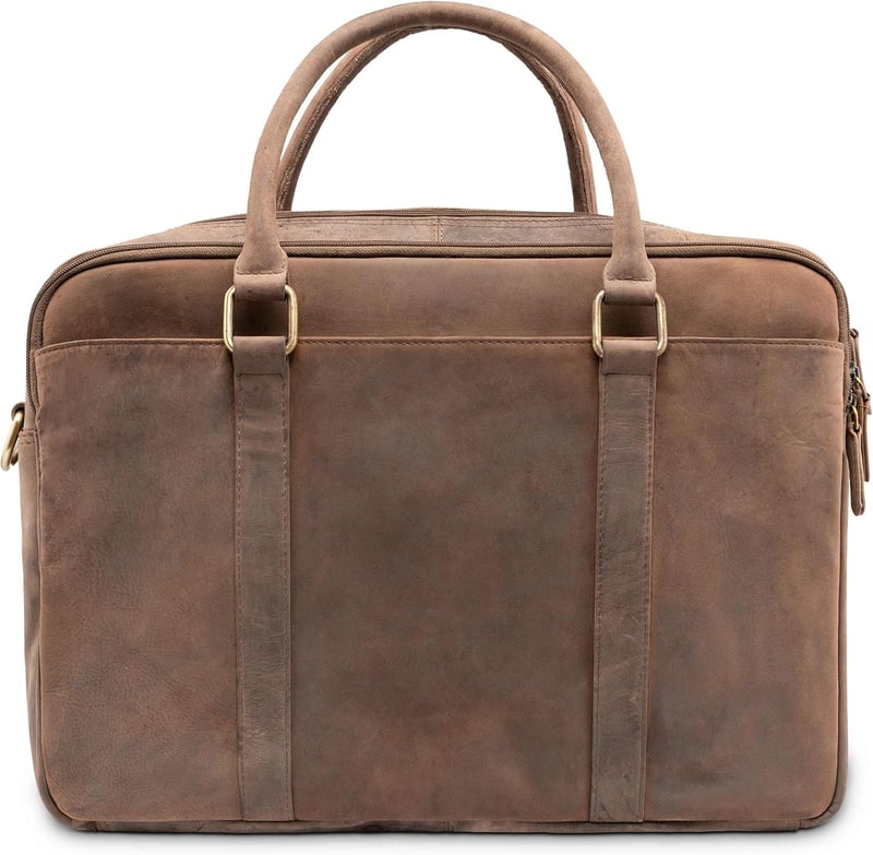 LEABAGS Istanbul Vintage Bőr Válltáska 16" Laptophoz, Unisex